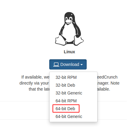 linux download speedcrunch