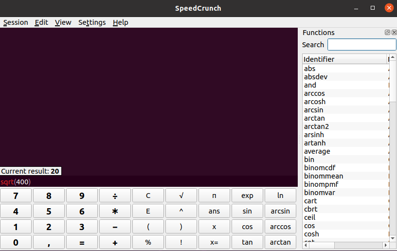 speedcrunch calculations