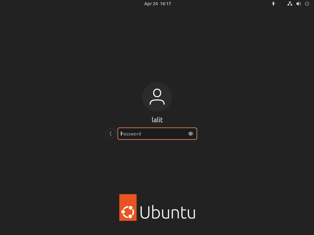 Ubuntu 22.04 login screen