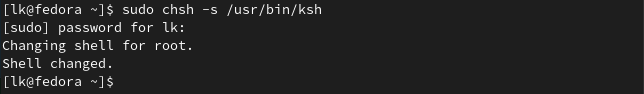 make ksh default