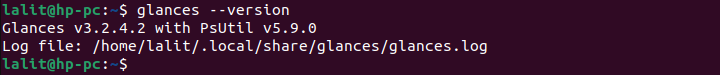 glances version