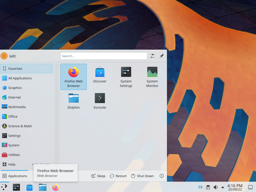 Ubuntu with KDE plasma desktop
