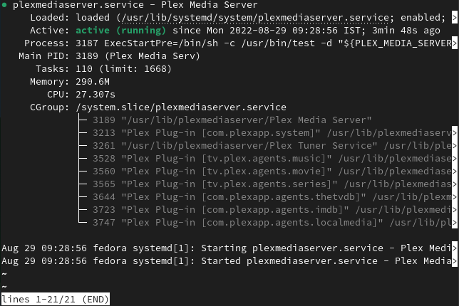 install plex media server on fedora