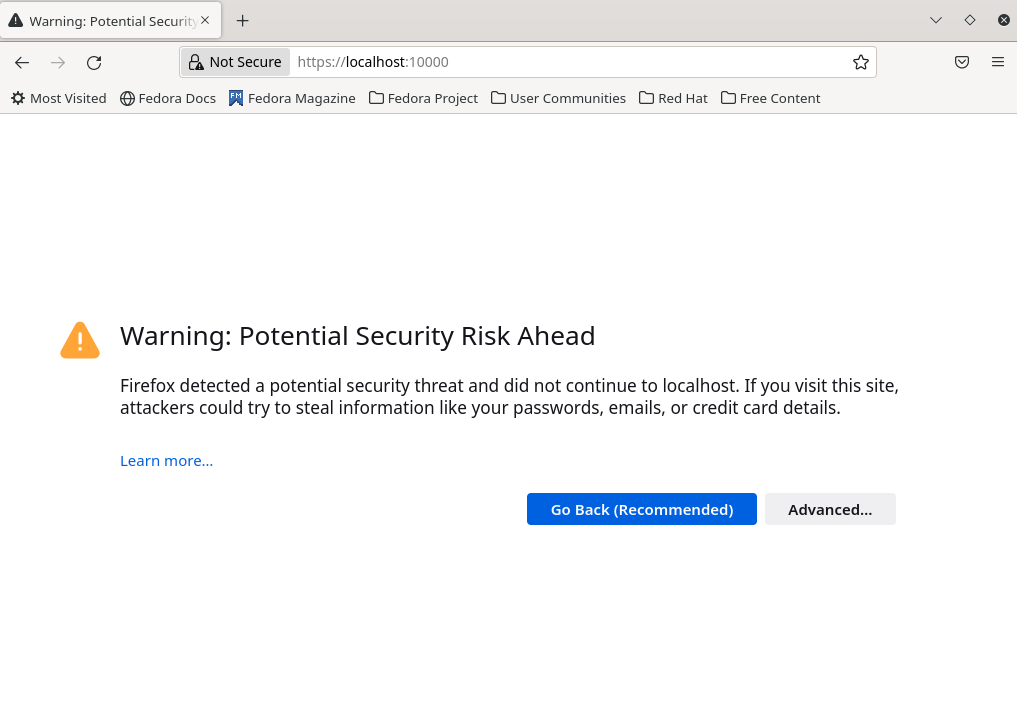 access webmin interface