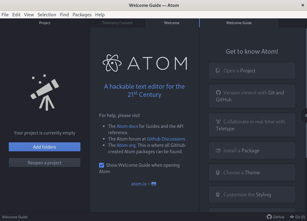atom's user interface