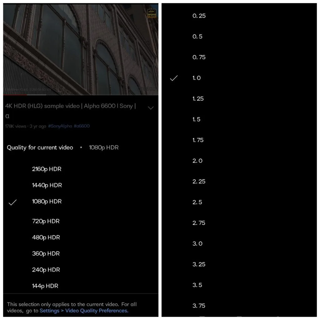HDR and playback speed