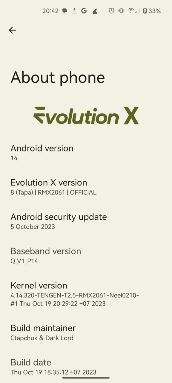 Evolution X Android 14 on Realme 6 Pro