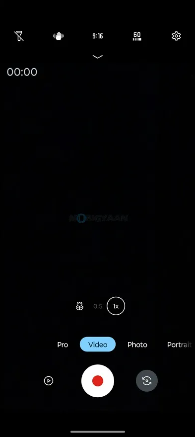 video mode ui on moto camera