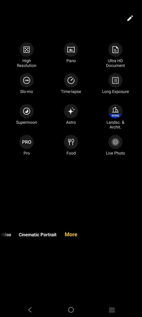 Other features on Vivo camera
