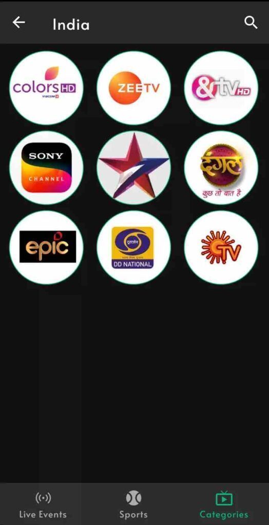 cricfy TV channels from India